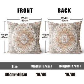 XPHZZL Pack of 2 Soft Decorative Cushion Covers 40cm x 40cm Square Throw Pillow Case Boho Style Pillowcases for Sofa Bedroom Outdoor Patio Garden Brown with Invisible Zipper 16 x 16 Inch