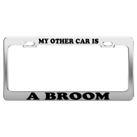 Product Express My Other CAR is A Broom License Plate Frame Car Truck Accessory Gift