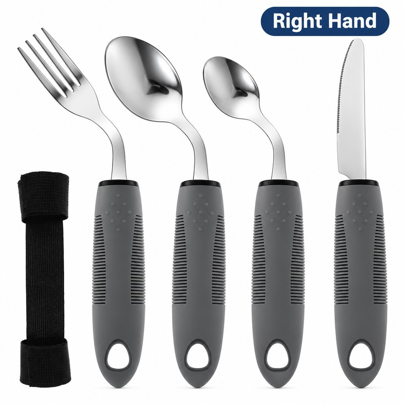 Adaptive Utensils for Seniors – Adjustable Fork and Spoon Set