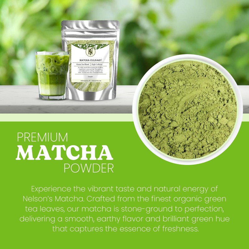 Nelson's Tea Organic Matcha Powder – Premium Culinary Grade Green