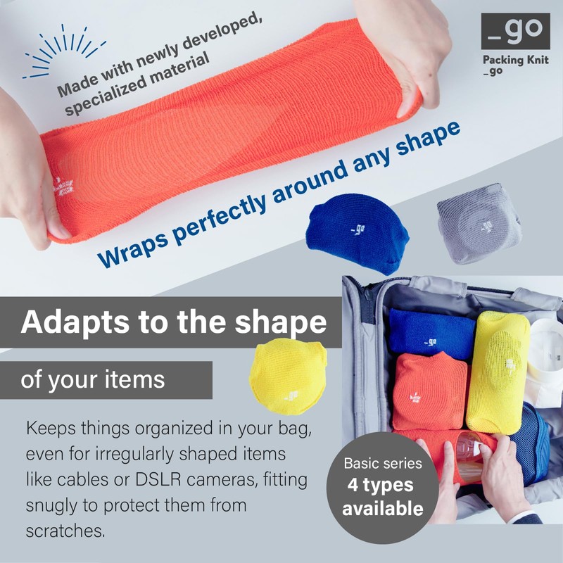 PACKING KNIT_GO Cable Organizer, Oval, Made in Japan, Orange