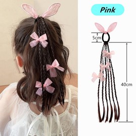 Children's wig braid hair band, sweet and cool boxing braid rubber band, little girl's high ponytail bow hair band hair accessories.