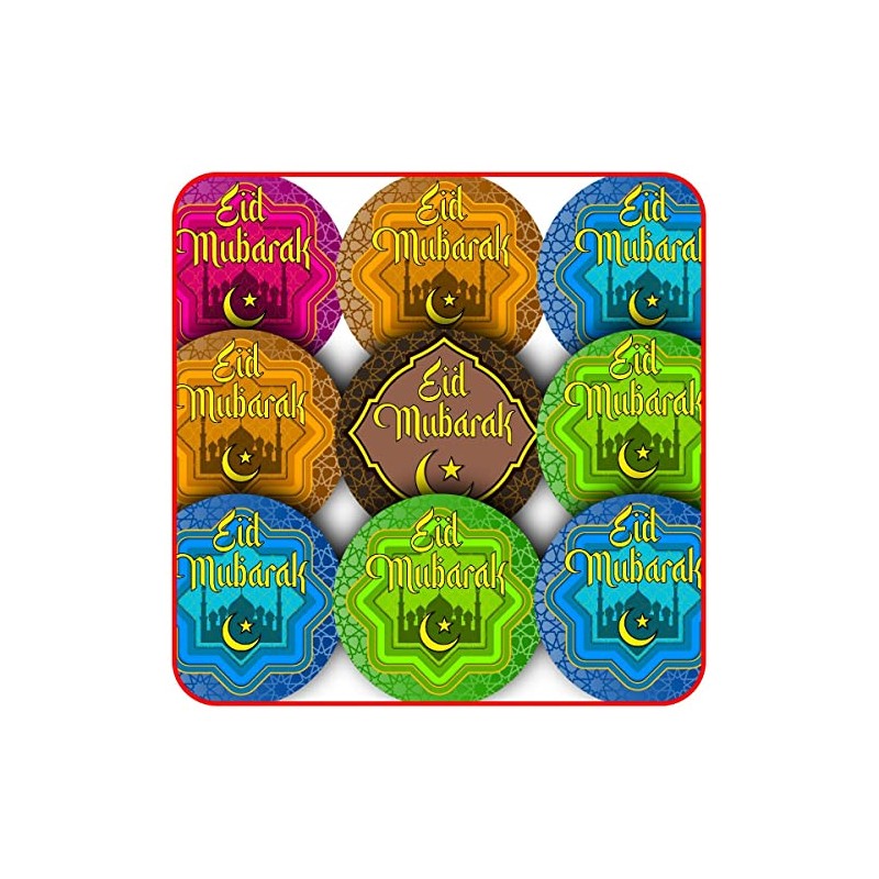 144 Eid Mubarak 30mm Glossy Reward Stickers