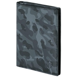 VON HEESEN® Men's Leather Wallet with Coin Compartment and RFID Protection, Genuine Leather Wallet for Men and Women, Wallet, Black grey camouflage, Without coin compartment, Without coin compartment
