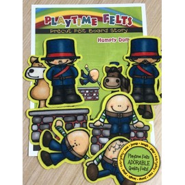 Humpty Dumpty Nursery Rhyme Felt Figures | 8 Adorable Felt Board Pieces for Flannel Board. Perfect for Toddlers, Preschool and Kindergarten - Reusable Felt Board Stories