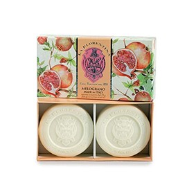 LA Florentina"Pomegranate" - Sculpted Italian Soap Set - 2 x 4 ounces"Bellosguardo" Collection
