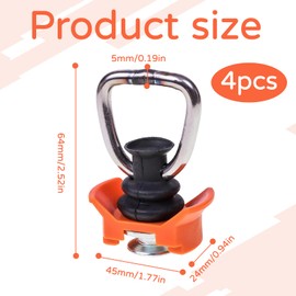 Pack of 4 airline rail accessories, airline rail fitting, airline fitting, airline fitting, airline rails, single end fitting, end fitting, lashing rail, ideal accessory for securing the load