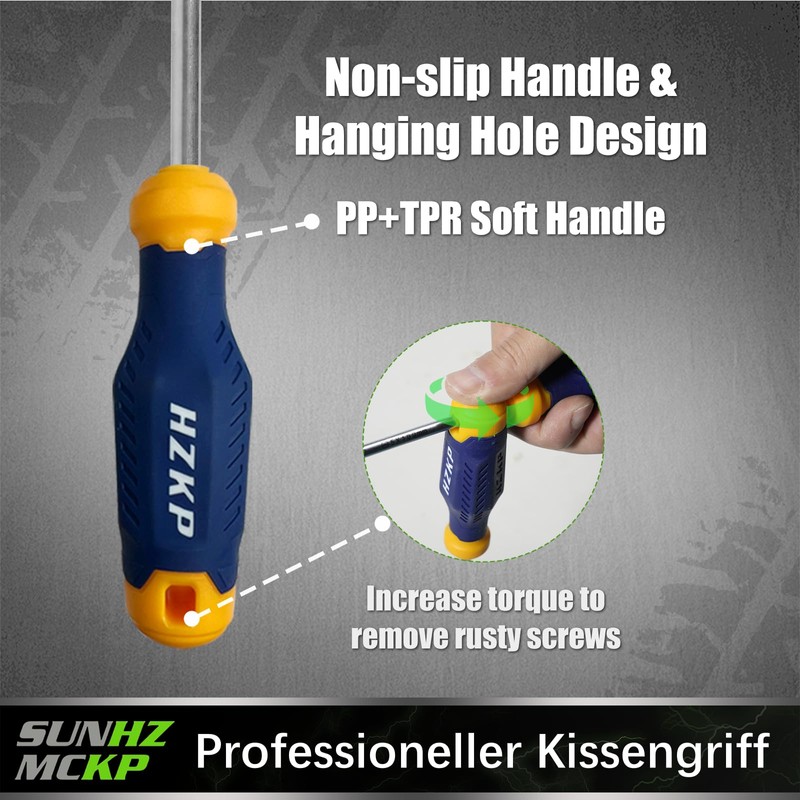 SUNHZMCKP 7-Piece Magnetic Screwdriver Set, 3 Phillips Screwdrivers and 3