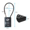 SISAV 3 Digit Cable Combination Lock 5 inches Cable for