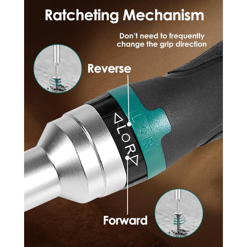 HYCHIKA Ratcheting Screwdriver 16-in-1, Magnetic Ratchet Screwdriver Set, Screw Driver