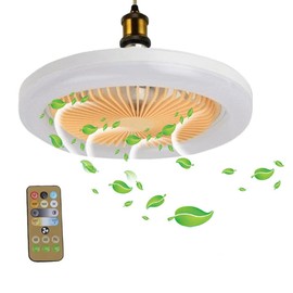 Ceiling Fans with Lighting 30W Dimmable Fan Lamp Modern Smart E27 Lamp Head Fan Light for Home Bedroom Living Room