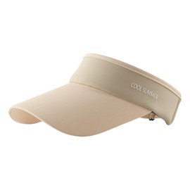 Qzkouma PIKD-30 Women's Sun Visor, Hat, UV Protection, Wide Brim, UV Protection, Elastic Cord, Lightweight, For Children, Khaki, Free size