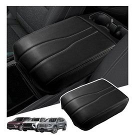 Sinminou Center Console Armrest Cover Compatible with2024-2025 Chevy Traverse/2024-2025 GMC Acadia/2025 Buick Enclave Interior Accessories, Leather Middle Console Lid Pad Protector （Grey Lines）