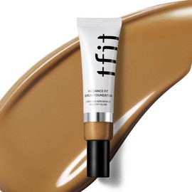 TFIT Radiance Fit Serum Foundation, Healthy Glow, Cobertura Luminosa, Textura Ligera, Larga Duración, Maquillaje Coreano (N06 Hazel, 30g)             