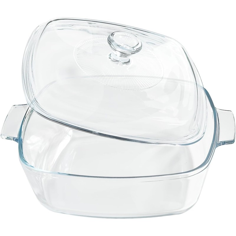 1.2L Tempered Glass Casserole Dish for Oven with Lid, Small