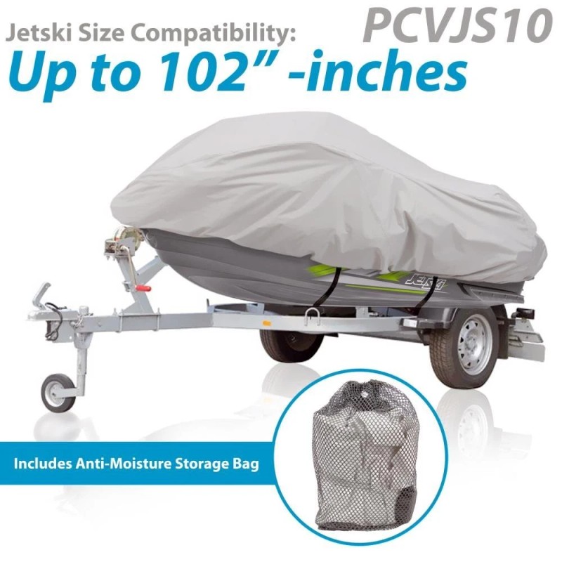 Pyle Marine Grade Polyester Jetski Cover - Size Supports 102”