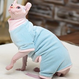 RayMinsino Pet Clothes Cat Sphinx Hairless High Elastic Four Legged Bow Kitten Home Clothes