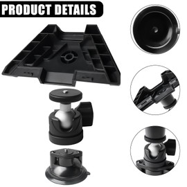 GBKDQQ Halterung für Starlink Mini Smooth RV – 360° Drehbarer Aluminium Halter mit Saugnapf, Tragbare Halterung für Auto/Dach/Boot, Montage ohne Bohren (Schwarz)