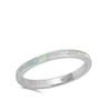 White Simulated Opal Eternity Stackable Ring New .925 Sterling Silver