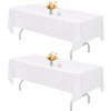 HAISIWLKJ 2 Pack 60 x 102 Inch White Rectangle Tablecloth