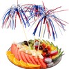 FUGUIR 100 Counts 6 Inch Firework Cocktail Picks Red White