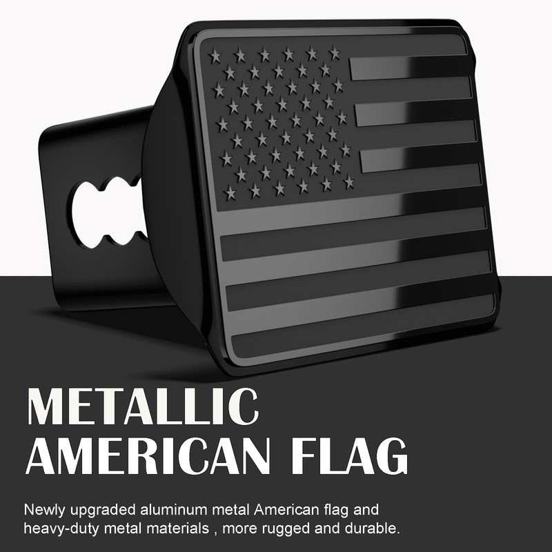 Heavy American Flag Metal Trailer Hitch Cover for 2 Inch