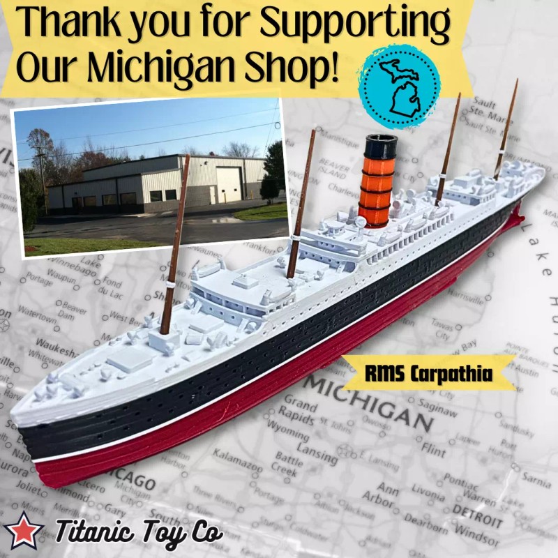 RMS Carpathia Model Ship 1 Ft Long By TitanicToyCo -