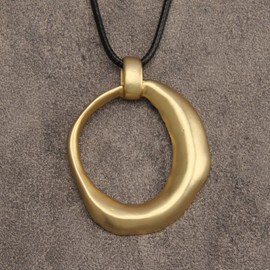 joymiao Big Pendant Necklace Long Leather Necklaces for Women Bohemian Jewelry Gold Circle Necklace Large Black Boho Necklace