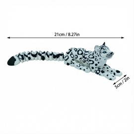 LONGHUMO 3D-Printed Articulated Animal, 8.3 inches (Approx. 21 cm), Black-and-White Spotted Design 3D-Printed Animal Desktop Decoration, Articulated Snow Leopard Figurine (Snow Leopard)