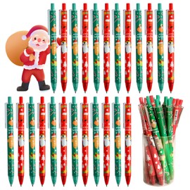 Aohcae Pack of 24 Christmas Ballpoint Pens, Christmas Ballpoint Pens, Children's Pens, Christmas Party Favours, Christmas