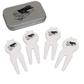 Azeeda 'Black Labrador Retriever' Golf Divot Tool/Repair Fork Gift Set (GO00061811)