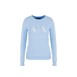 Armani Exchange Women's Milano Edition Crewneck Pullover Sweatshirt, Blue River