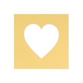 12x12 Mat Bevel Cut for 8x8 Photos - Precut Marzipan Beige Heart Shaped Photo Mat Board Opening - Acid Free Matte to Protect Your Pictures - Bevel Cut for Family Photos, Pack of 1 Matboard Show Kit