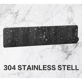 Soophen Key Holder for Wall with Self-Adhesive Tapes, No Damage Key Holder Rack for Wall with 3 Key Hooks for Entryway, Door, Bathroom, Kitchen