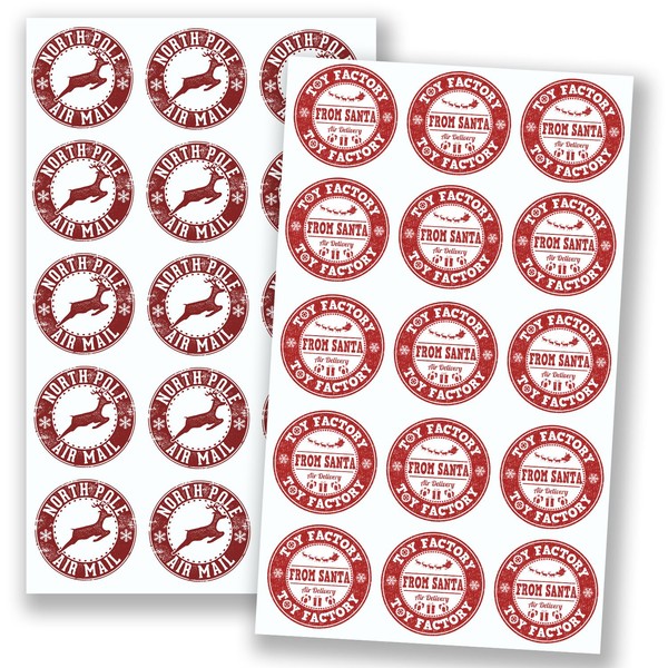 2 x A4 Sheets - North Pole Air Mail &