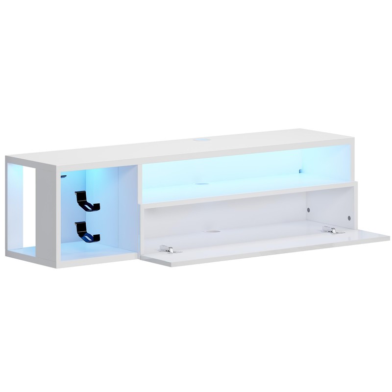 DlandHome Floating TV Stand with LED Light, 39.3’’ Wall-Mounted Media