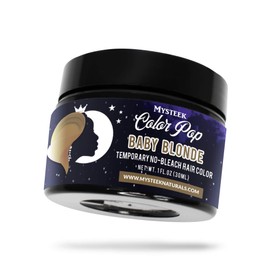 Mysteek Color Pop Temporary Hair Color for Dark Hair or Light Hair, Natural Hair Coloring with No Hair Bleach, Wash Out Hair Color, Baby Blonde (1 oz) - Mysteek Naturals