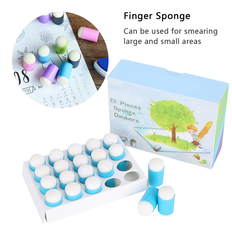 20pcs Sponge Daubers Painting Drawing Graffiti DIY Smearing Coloring Finger