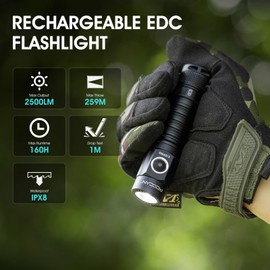PIOOCAN S10Pro Pocket LED Rechargeable Flashlights, Bright Flashlight 2500 High Lumen, Small Tactical Flashlight,MIni Magnetic Flash Lights for Home, Outdoor,Gift,Tools