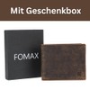 FOMAX Men's Suede Wallet with RFID Protection, Genuine Leather Wallet