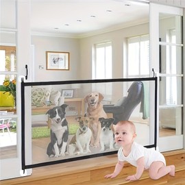 Cipszoely Stair Gates for Dogs, 180x72cm Baby Gates Stair Gate Portable Mesh Dog Gate Safety Gate for Pets or Baby Suitable for Smooth Surface
