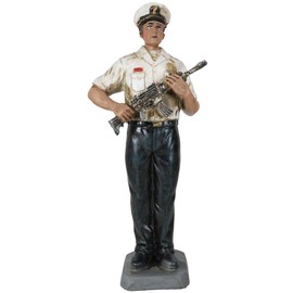Ebros Gift Patriotic Modern Navy Sailor in Uniform Carrying A Rifle Figurine US Military Branch Unit Soldier Decor Memorial Commemorative Keepsake Sculpture