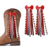 Ftuuo Red Ribbon Bow Martin Boot Bows, Black White Football