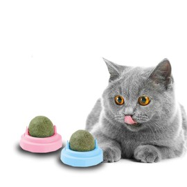 JETDROP Catnip Ball with Dome Cover, Natural Toy for Cats, 2 Units, Soft and Durable Balls, Encourages Exercise and Eases Anxiety.(Blue)