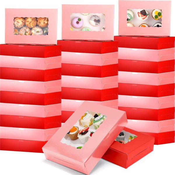 Chivertion 60 Pcs Valentine's Day Cookie Boxes 8 x 6