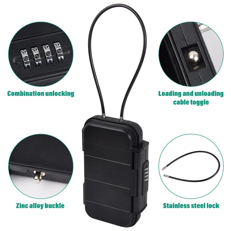 Portable Safe Box with Code for Travel, Beach Lock Box,