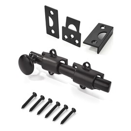 khtumeware 4 inches 2-Pack, Oil Rubbed Bronze Solid Brass Dutch Door Surface Slide Latches & Slide Surface Bolts, Decorative Surface Slide Bolts for Windows and Doors