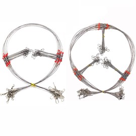 Fishing Wire Leader Rigs Trace Stainless Steel, Arms Fishing Rigs Tackle with Swivel Snaps Beads 12pcs/24pcs Fishing Lures Tackle Leader Rigging