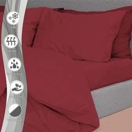 Pizuna Pure Combed Cotton Housewife Pillowcases 2 Pack Rio Red 48x74cm, 600 Thread Count 100% Long Staple Combed Cotton Pillow Cover, Soft Sateen Housewife Pillow Cases (100% Cotton Pillowcase)