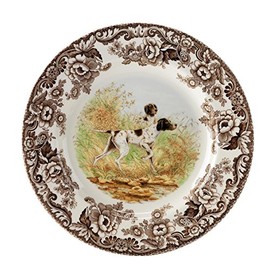 Spode Woodland Hunting Dogs Flat Coated Pointer Dinner Plate